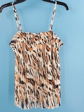 Nine West tiger print pleated tank S